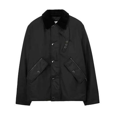 Burberry Black Solid Logo Embroidered Casual Jacket 80715371