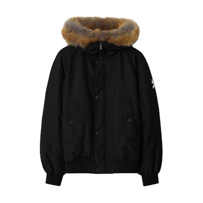Burberry Black Solid Logo Hooded Zip-Up Down Jacket 80915651