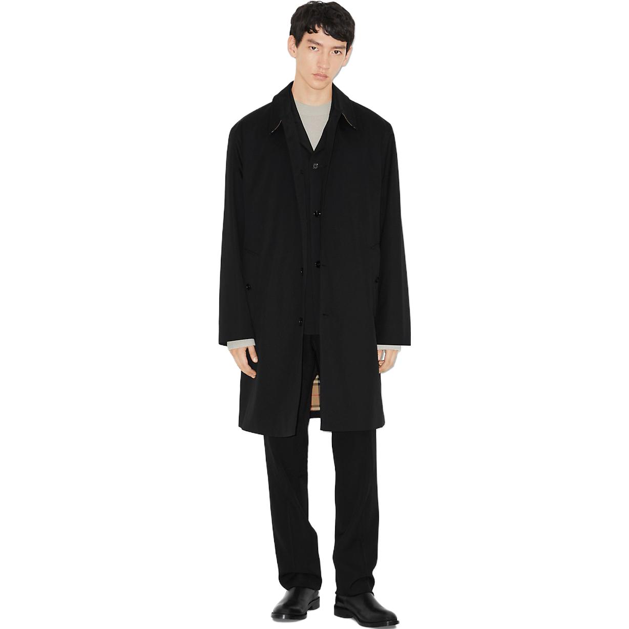 Lookbook Burberry 黑色素面長袖中長款休閒外套 80709841