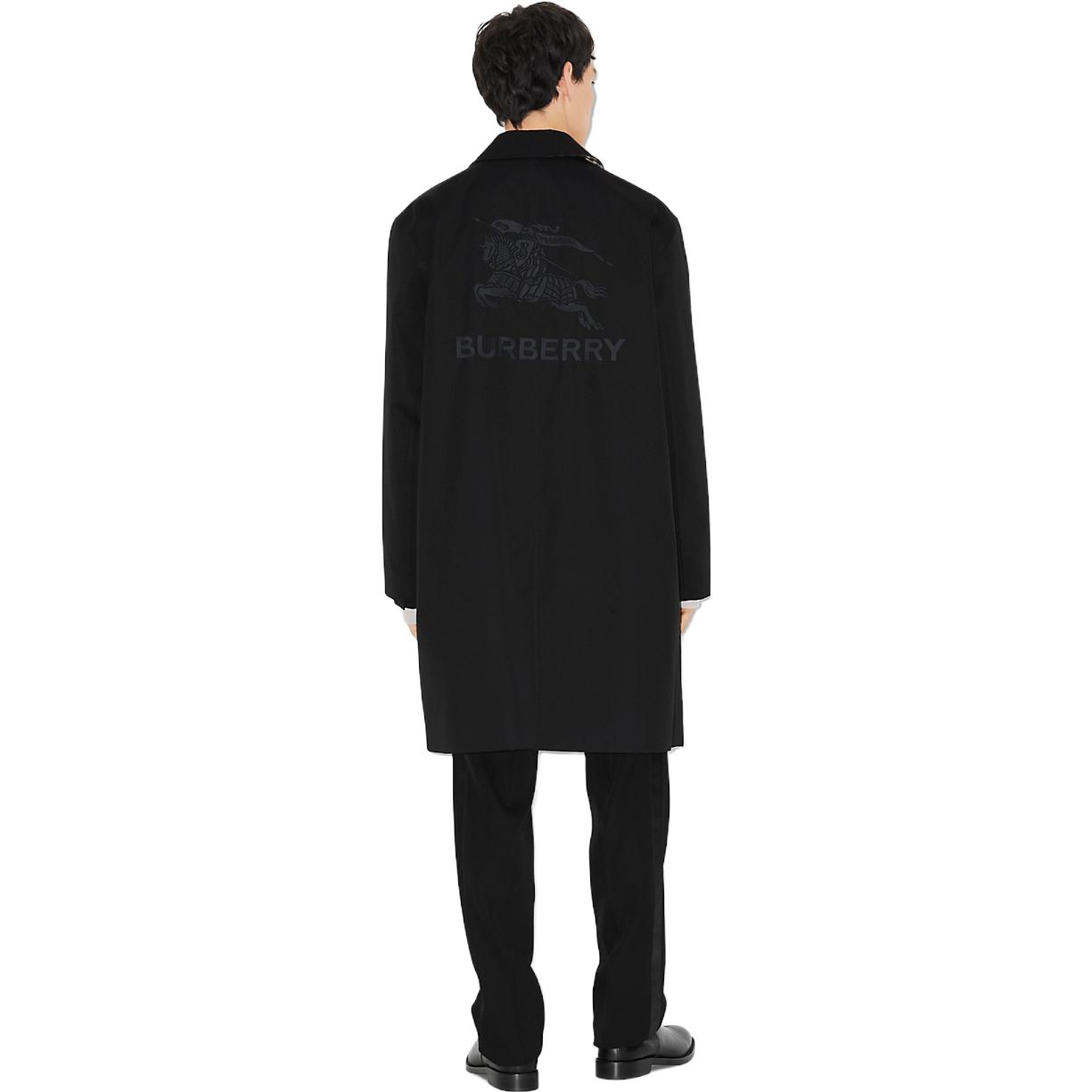 Shop Burberry 黑色素面長袖中長款休閒外套 80709841