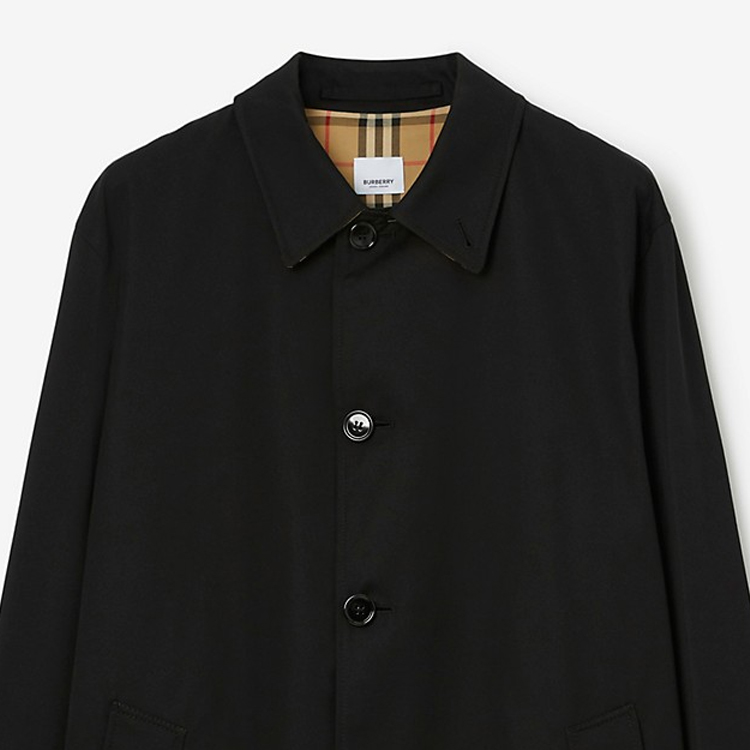 Details for Burberry 黑色素面長袖中長款休閒外套 80709841