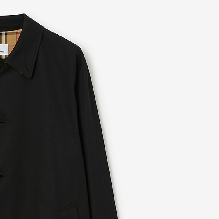 Sizing Burberry 黑色素面長袖中長款休閒外套 80709841