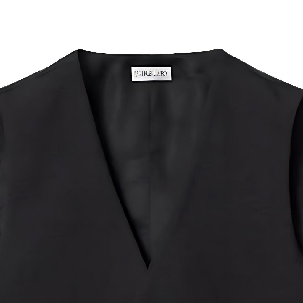 Sizing 버버리 블랙 솔리드 브이넥 베스트 싱글 브레스트 버튼 포켓. 80870061