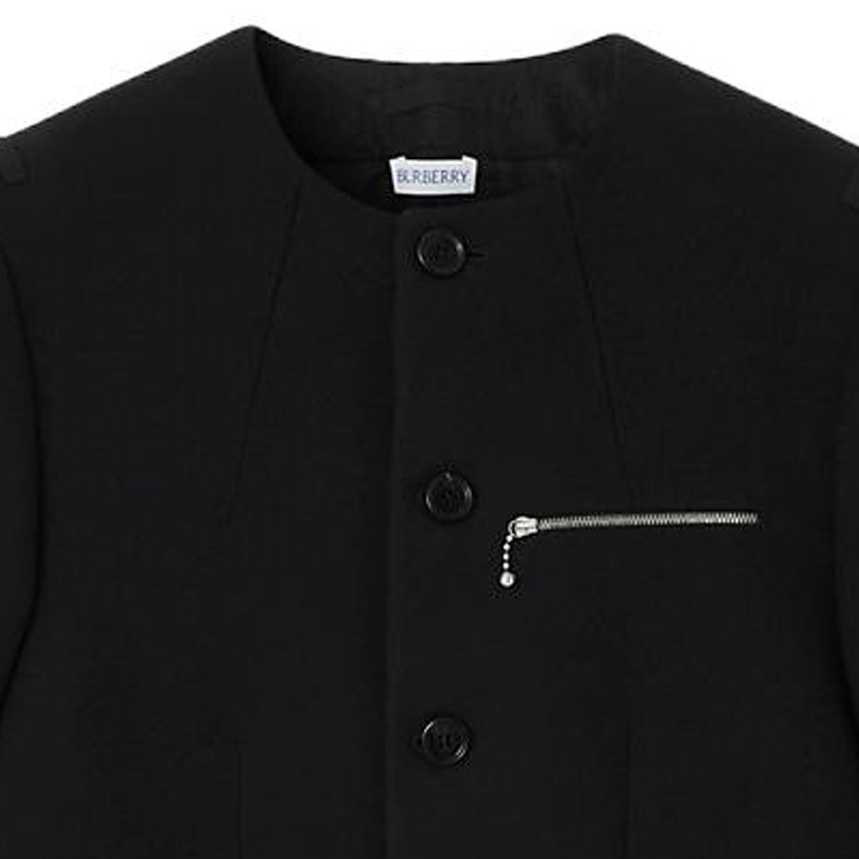 Burberry  Black Solid Wool Single-Breasted Casual Jacket. 80778521 圖 3