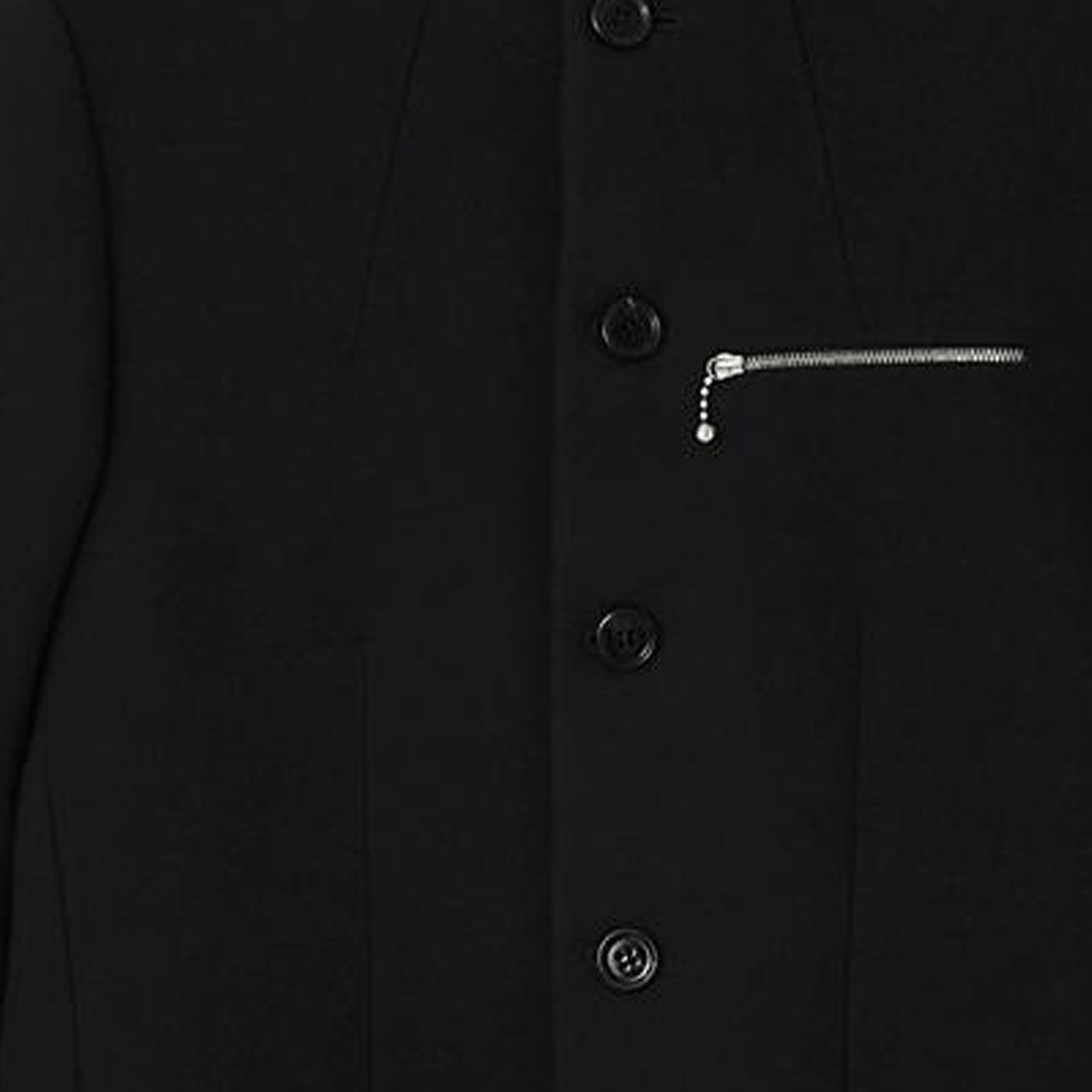 Burberry  Black Solid Wool Single-Breasted Casual Jacket. 80778521 圖 4