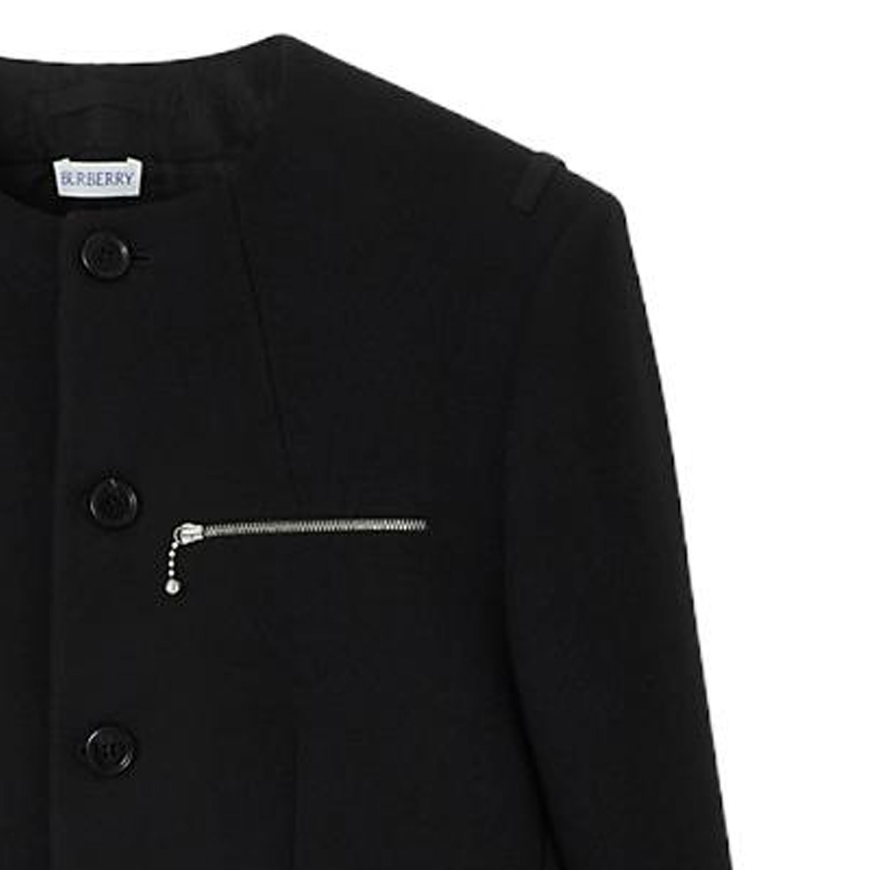 Burberry  Black Solid Wool Single-Breasted Casual Jacket. 80778521 圖 7