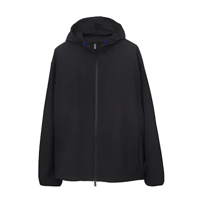Burberry Black Solid Zip-Up Casual Hooded Jacket. 80818861