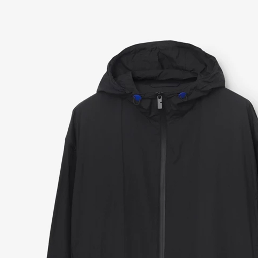 Cheap Chaqueta con capucha negra Burberry casual con cremallera sólida. 80818861