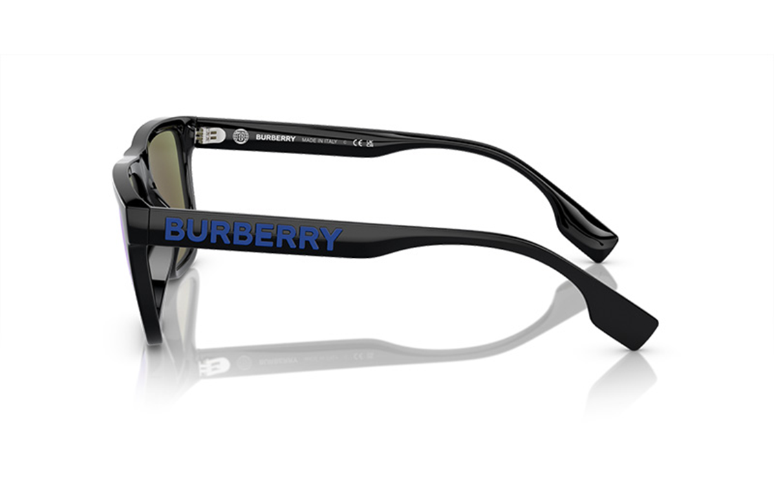 Shop Kacamata Hitam Burberry Persegi dengan Logo Relief di Tangkai 0BE4402U-300155