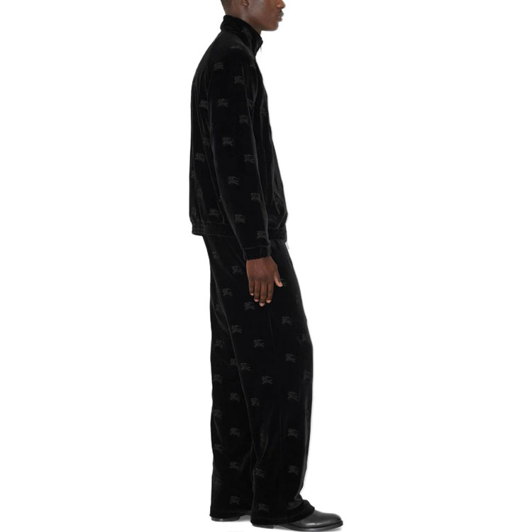 Burberry  Black Straight Fit Casual Pants with Embroidered Knight Logo. 80700011 圖 5