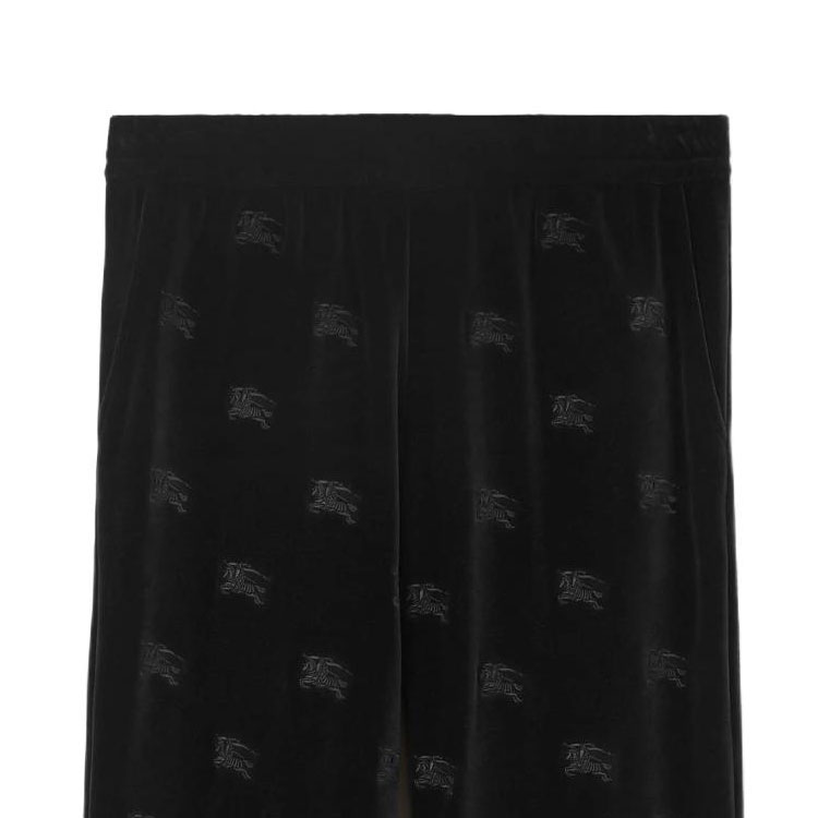 Burberry  Black Straight Fit Casual Pants with Embroidered Knight Logo. 80700011 圖 6