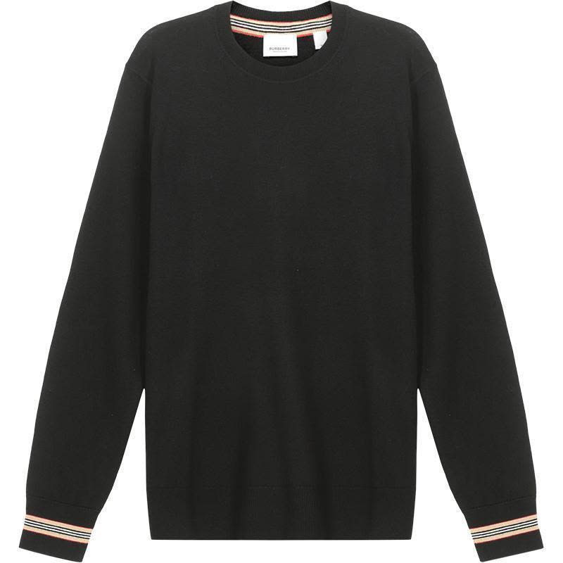 Burberry  Black Striped Crewneck Long Sleeve Sweater. 80926211