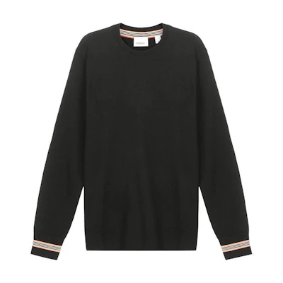 Burberry Black Striped Crewneck Long Sleeve Sweater. 80926211