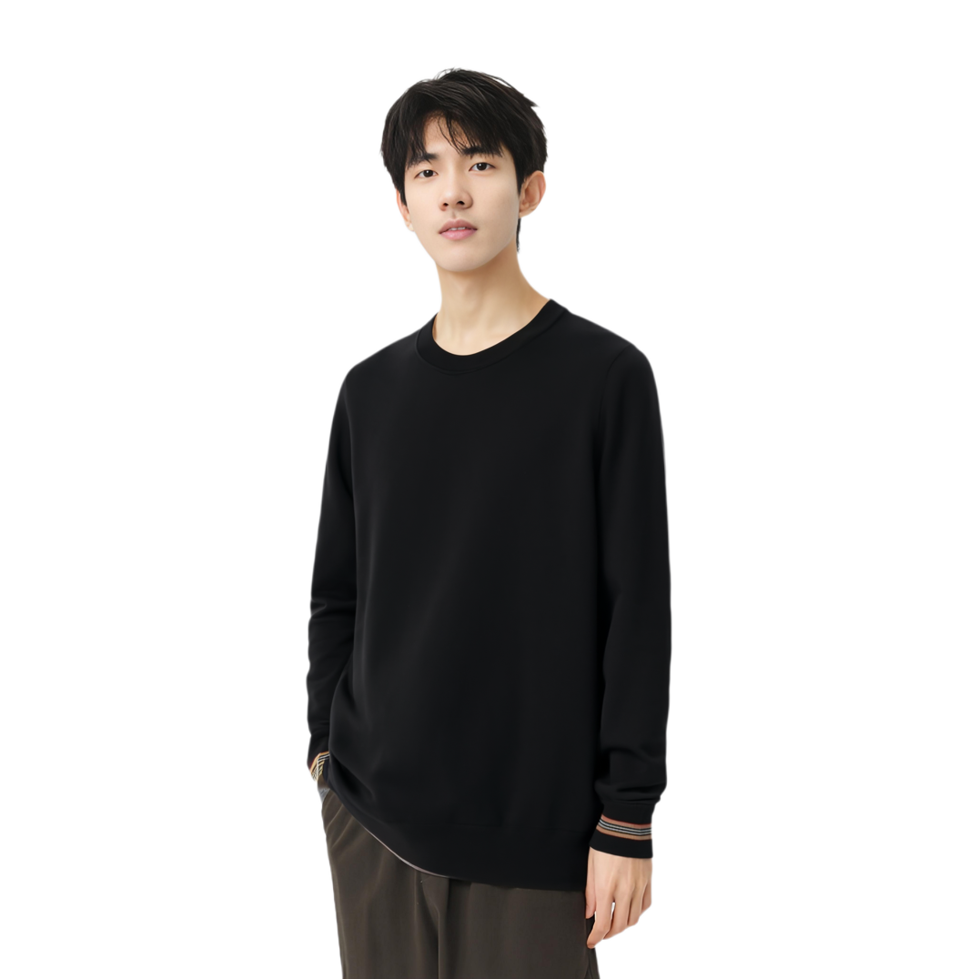 Purchase Burberry  Black Striped Crewneck Long Sleeve Sweater. 80926211