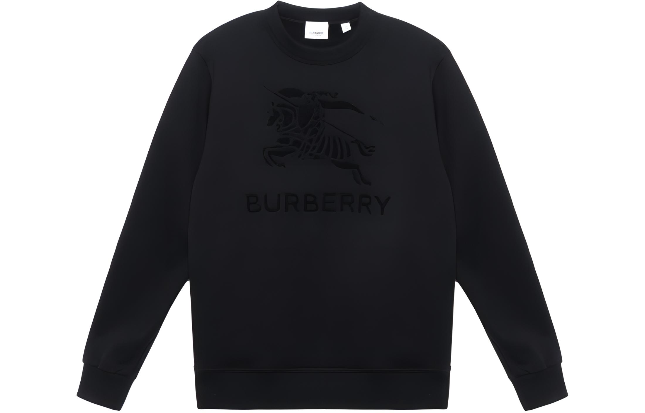 Burberry  Black Sweatshirt with Solid Letter and Equestrian Print. 80714561
