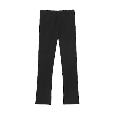 Burberry Black Tailored Slim Fit Satin-Trim Trousers. 45652921