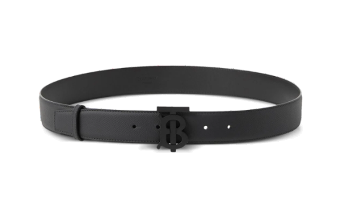 Burberry  Black TB Smooth Calfskin Leather Belt - 3.5cm 8073297