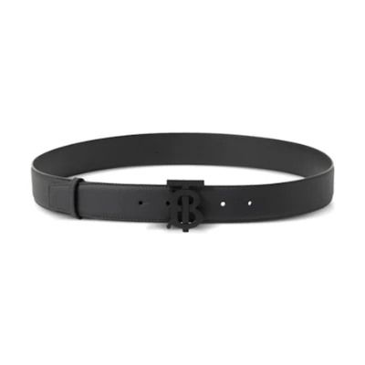 Burberry Black TB Smooth Calfskin Leather Belt - 3.5cm 8073297