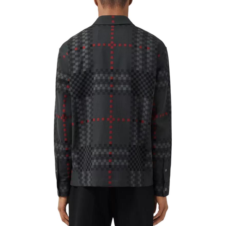 Purchase バーバリー ブラック ウール混 パターン ジップアップ 長袖シャツ 80636301