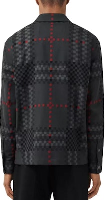 バーバリー ブラック ウール混 パターン ジップアップ 長袖シャツ 80636301 Purchase バーバリー ブラック ウール混 パターン ジップアップ 長袖シャツ 80636301