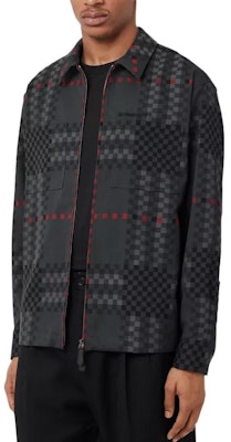 バーバリー ブラック ウール混 パターン ジップアップ 長袖シャツ 80636301 Details for バーバリー ブラック ウール混 パターン ジップアップ 長袖シャツ 80636301