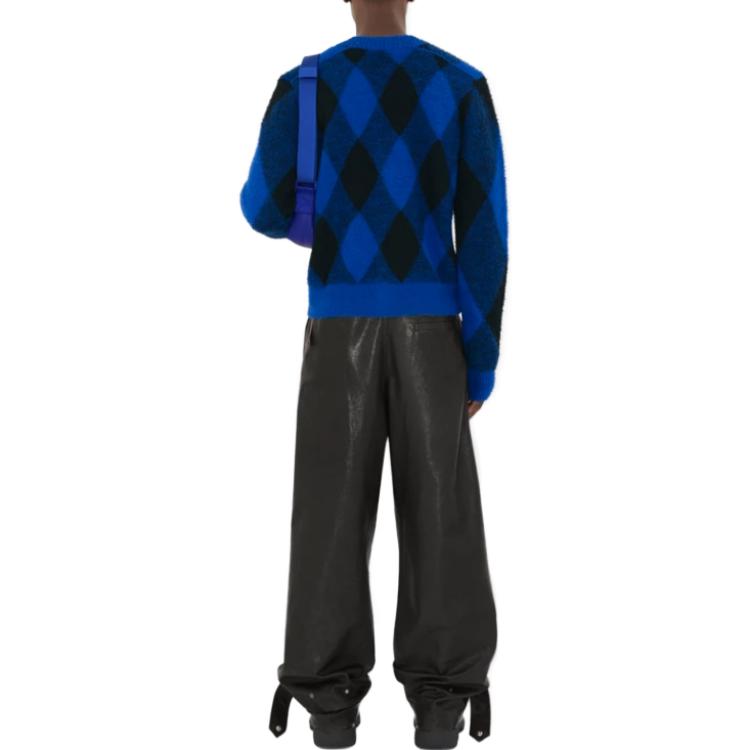 Purchase 博柏利 蓝色菱格拼色长袖毛衣 80777541