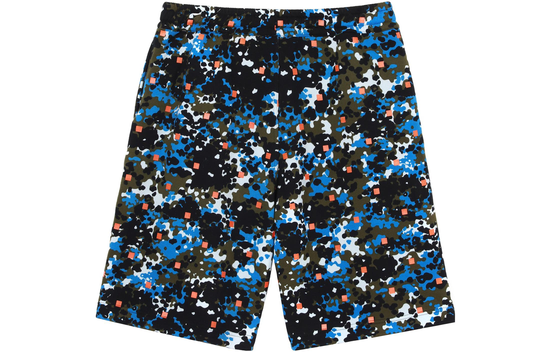 Lookbook Burberry  Blue Camouflage Logo Print Casual Shorts. 80341561