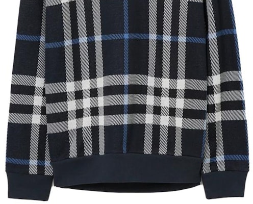 Burberry Blue Check Jacquard Hoodie Long Sleeve Sweatshirt 80706691 Sizing Burberry Blue Check Jacquard Hoodie Long Sleeve Sweatshirt 80706691