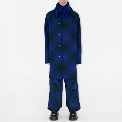 Abrigo Casual Burberry Azul de Cuadros, Manga Larga, Corte Clásico. 80855961 Shop Abrigo Casual Burberry Azul de Cuadros, Manga Larga, Corte Clásico. 80855961