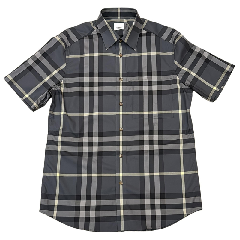 Order 버버리 블루 체크 반소매 버튼업 셔츠. 80842931