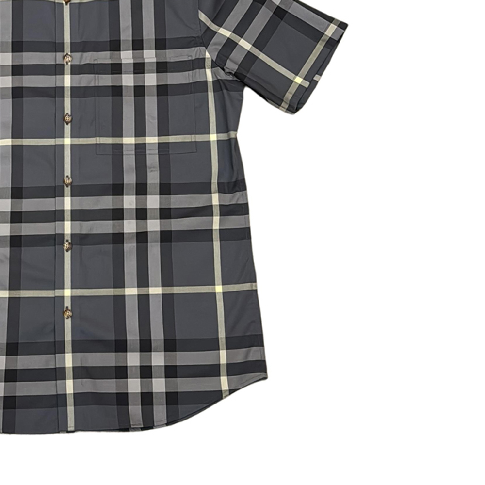 Details for 버버리 블루 체크 반소매 버튼업 셔츠. 80842931