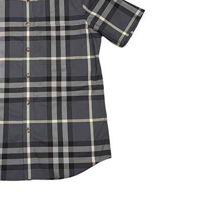 버버리 블루 체크 반소매 버튼업 셔츠. 80842931 Details for 버버리 블루 체크 반소매 버튼업 셔츠. 80842931