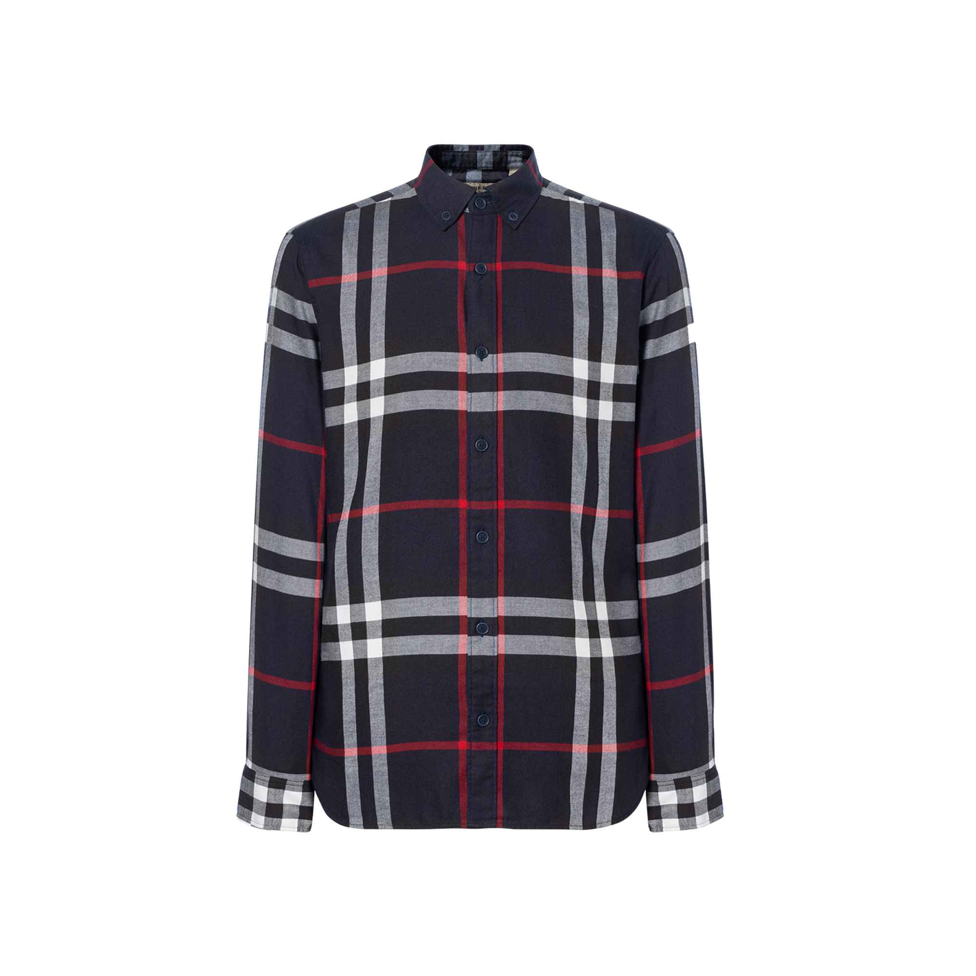Burberry  Blue Check Single-Breasted Long-Sleeve Shirt. 40056141