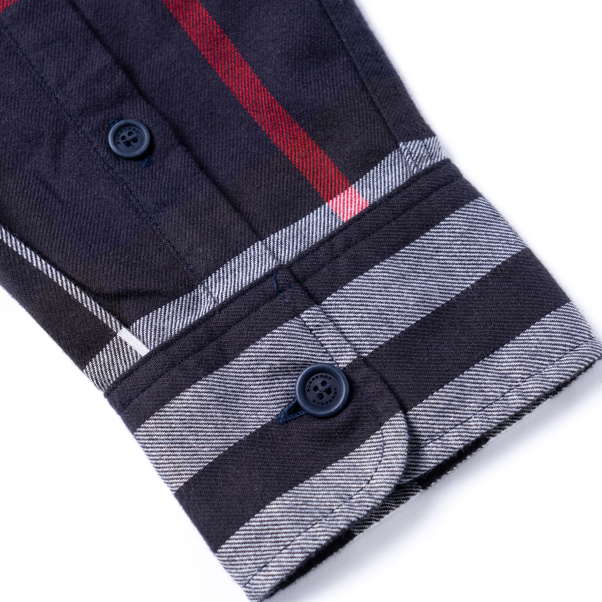 Purchase 버버리 블루 체크 싱글 브레스티드 긴소매 셔츠. 40056141