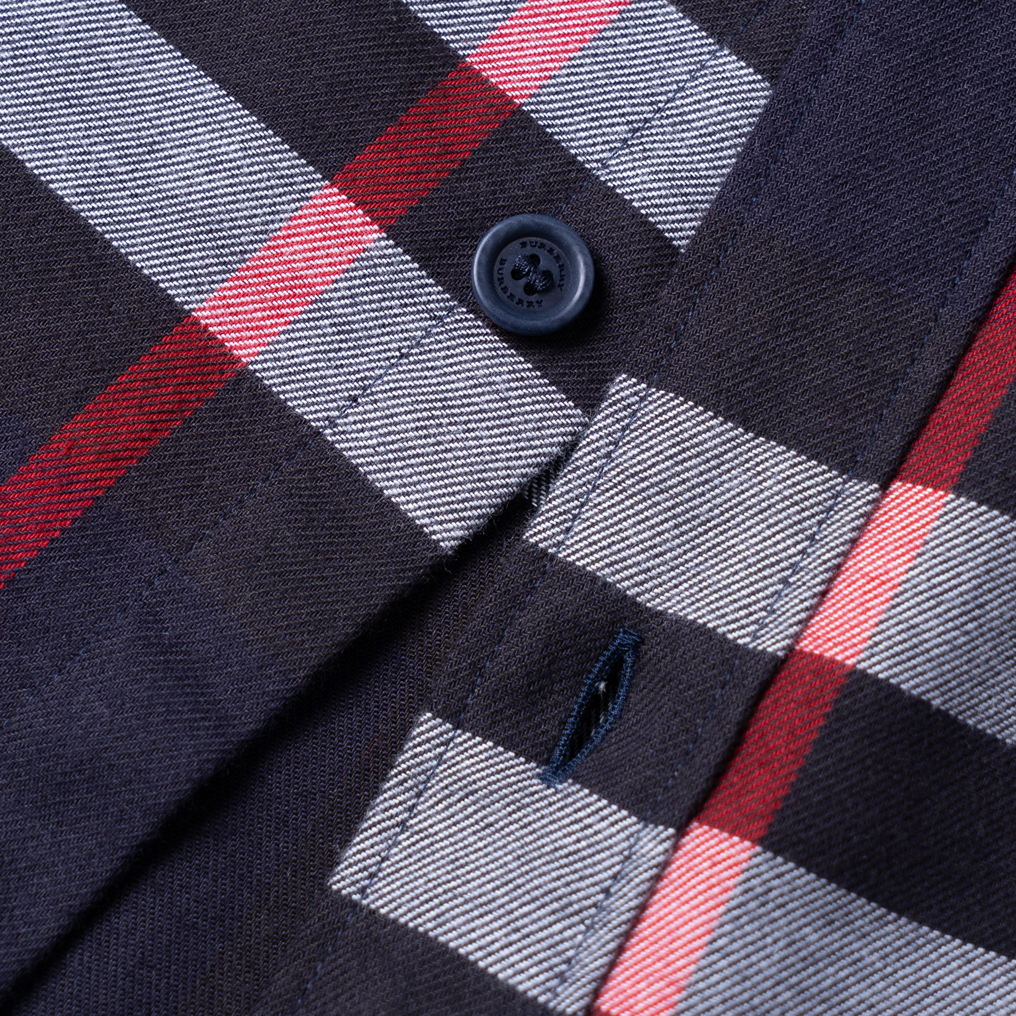 Details for 버버리 블루 체크 싱글 브레스티드 긴소매 셔츠. 40056141