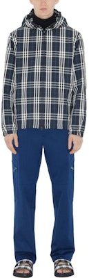 Burberry Blue Checkered Hooded Long-Sleeve Casual Jacket 80708711 Lookbook Burberry Blue Checkered Hooded Long-Sleeve Casual Jacket 80708711