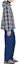 Shop Burberry Blue Checkered Hooded Long-Sleeve Casual Jacket 80708711