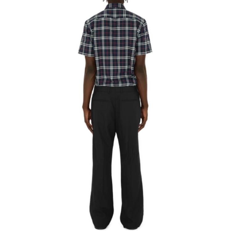 Purchase Burberry  Blue Checkered Short-Sleeve Casual Shirt. 80795901