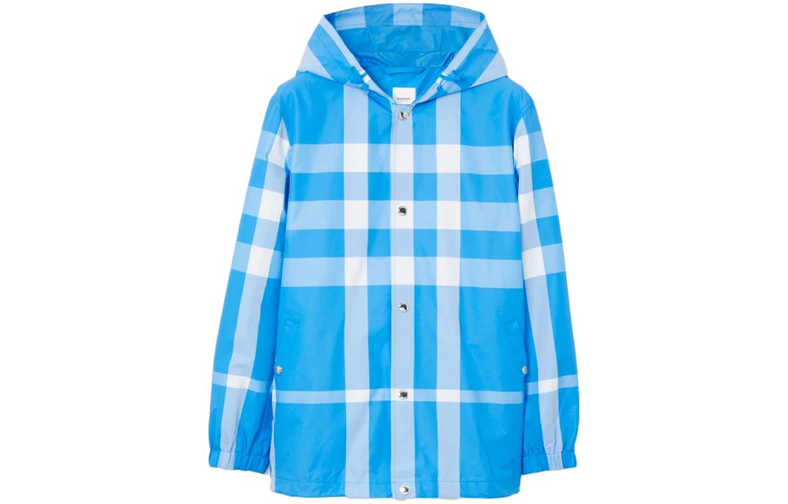 Burberry  Blue Colorblock Check Pattern Hooded Jacket 80668071 圖 2
