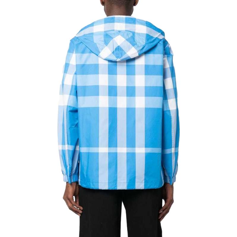 Burberry  Blue Colorblock Check Pattern Hooded Jacket 80668071 圖 4