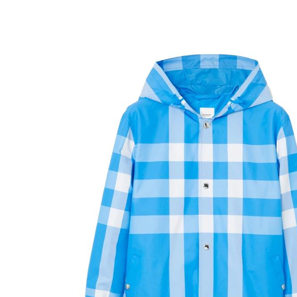 Burberry  Blue Colorblock Check Pattern Hooded Jacket 80668071 圖 6