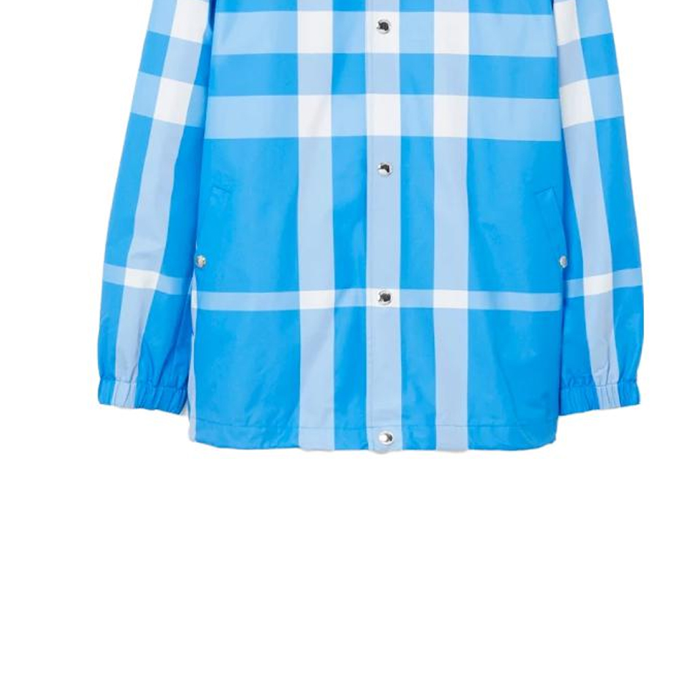 Burberry  Blue Colorblock Check Pattern Hooded Jacket 80668071 圖 7