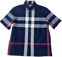 Burberry Blue Colorblock Check Short-Sleeve Shirt. 80735051 Burberry Blue Colorblock Check Short-Sleeve Shirt. 80735051