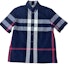 Order 버버리 블루 컬러블록 체크 반팔 셔츠. 80735051