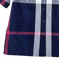Sizing Burberry 藍色拼接格紋短袖襯衫. 80735051