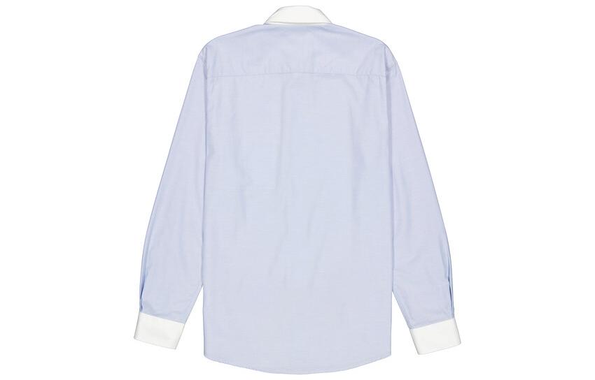 Burberry  Blue Colorblock Single-Breasted Long-Sleeve Shirt. 45629771 圖 3
