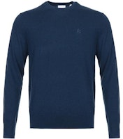 Burberry Blue Crewneck Knit Sweater with Embroidered Logo. 80133511 Burberry Blue Crewneck Knit Sweater with Embroidered Logo. 80133511