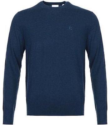 Burberry Blue Crewneck Knit Sweater with Embroidered Logo. 80133511 Buy Burberry Blue Crewneck Knit Sweater with Embroidered Logo. 80133511