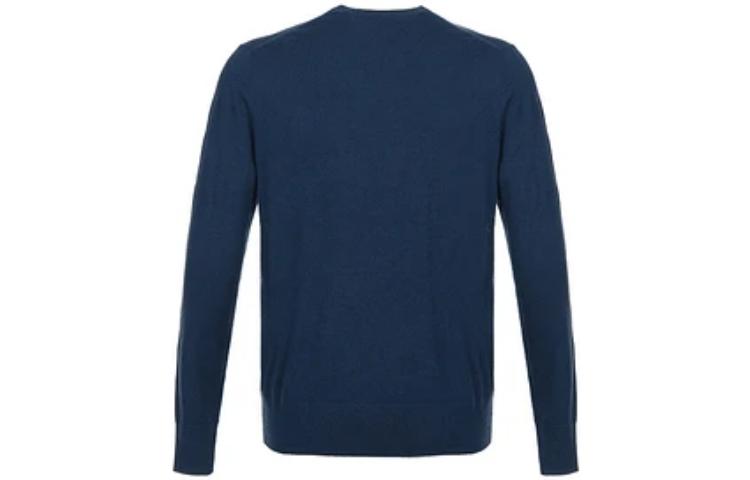 Lookbook Burberry  Blue Crewneck Knit Sweater with Embroidered Logo. 80133511