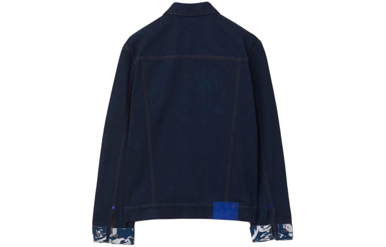 Burberry  Blue Denim Jacket with Logo Collar and Single-Breasted Design. 80807701 圖 3